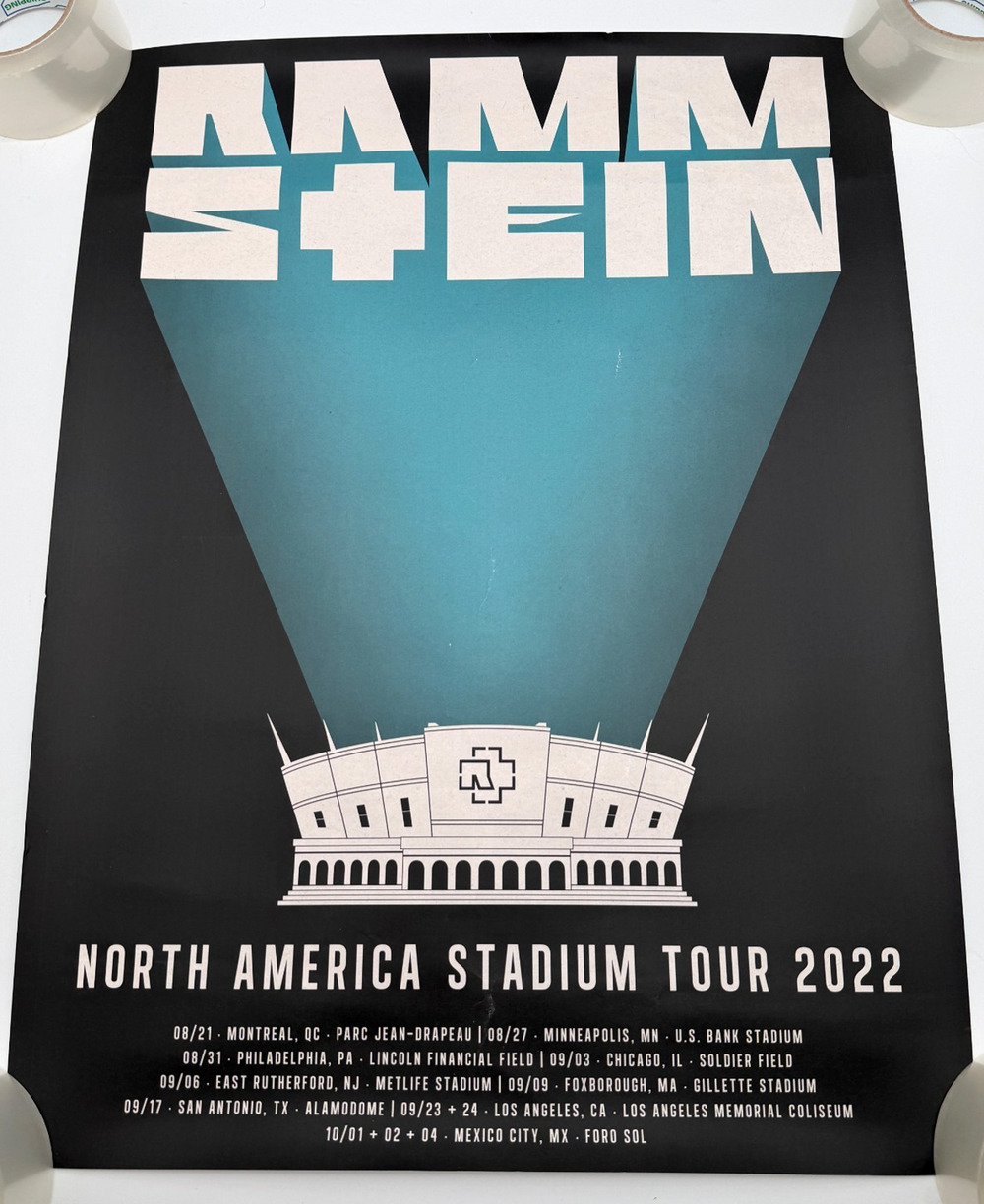 Rammstein North American Stadium Tour 2022 Official 18x24 Concert Tour Poster